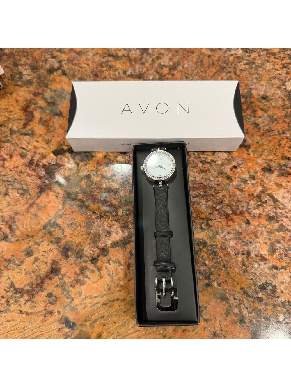Avon Black Band Diamond Watch